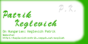 patrik keglevich business card